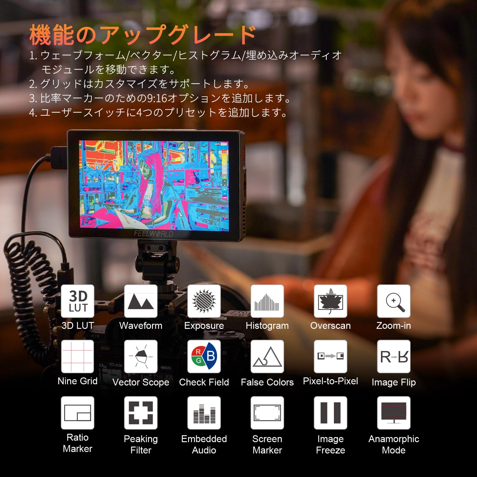 Amazon | FEELWORLD P6X 5.5インチ1000nit高輝度携帯カメラ現場